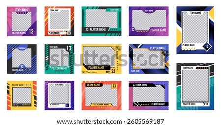 Sport trading card template set