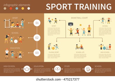 Sport Training infographic flat vector illustration. Presentation Concept