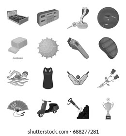 Sport, transport, mine and other web icon in monochrome style.Furniture, holiday,space icons in set collection.