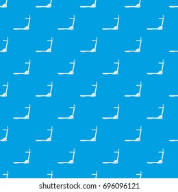 Sport treadmill running road equipment pattern repeat seamless in blue color for any design. Vector geometric illustration