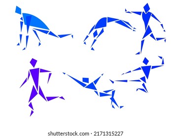 Sport triangle figures set design