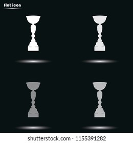 Sport trophy flat grayscale vector icon.