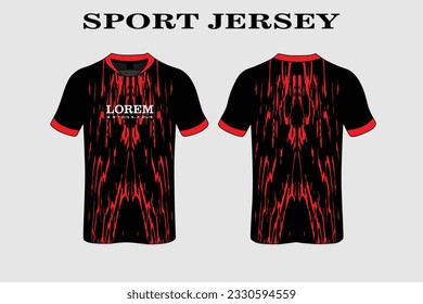 Sport t-shirt design for racing, jersey, cycling, football, gaming, motocross front and back view