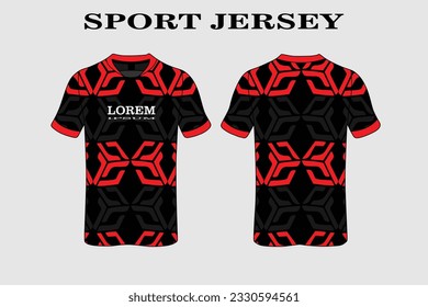 Sport t-shirt design for racing, jersey, cycling, football, gaming, motocross front and back view