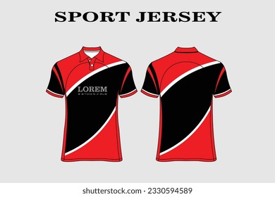 Sport t-shirt design for racing, jersey, cycling, football, gaming, motocross front and back view