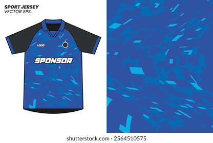 Sport t-shirt design template with geometric pattern background. Uniform for sports club. Vector Illustration