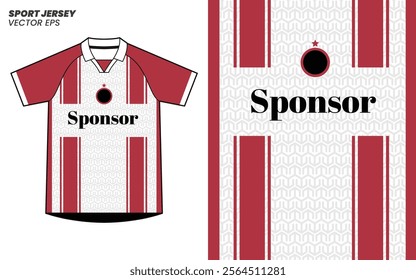 Sport t-shirt design template with line pattern background. Uniforms for sports clubs. Vector Illustrations