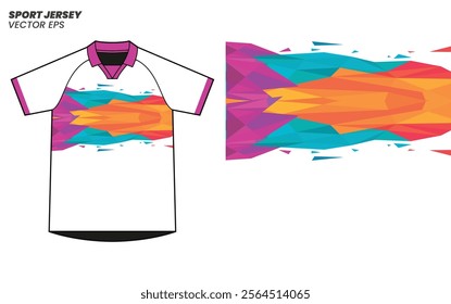 Sport t-shirt design template with modern abstract motifs, colorful variations. Uniforms for sports clubs. Vector Illustration