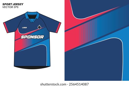 Sport t-shirt design template with modern abstract motifs, colorful variations. Uniforms for sports clubs. Vector Illustration