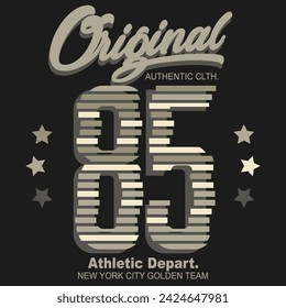 Sport t-shirt graphics. New York City athletic apparel design. Vector