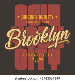 Sport T-Shirt Grafik. Neues York City Athletic Bekleidungsdesign. Vektorgrafik