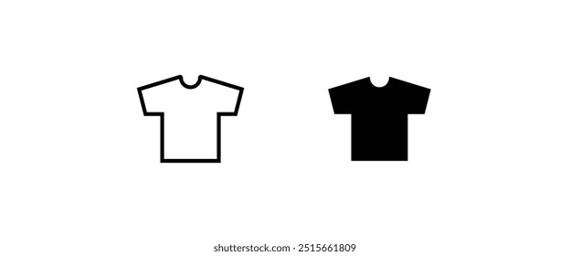 Sport t-shirt icon. Training sign. wear and tear, T-shirt human uniform line and flat icons set, editable stroke isolated on white, linear vector outline illustration, symbol logo design style