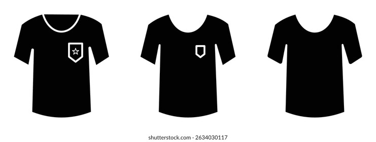 Sport t-shirt icon wear. T-shirt human uniform vector icon, modern concept. Unisex T-shirt fashion flat design. T-shirt fashion flat technical drawing template with short sleeve, crew neck. 