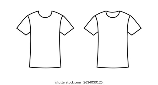 Sport t-shirt icon wear. T-shirt human uniform vector icon, modern concept. Unisex T-shirt fashion flat design. T-shirt fashion flat technical drawing template with short sleeve, crew neck. 