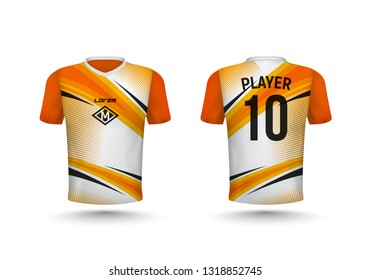 Sport t-shirt template. Design football uniform. Vector template for your design.