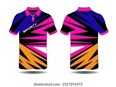 Sport t-shirt texture grunge background for extreme team jersey, racing, cycling, football, motocross, leggings front back view