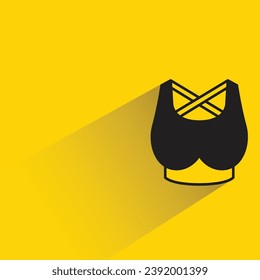 sport underwear with shadow on yellow background