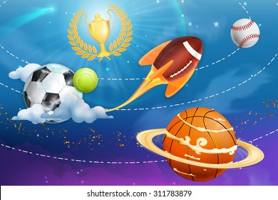 Sport universe, vector background
