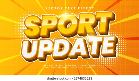 Sport update 3d editable vector text style effect, suitable for fitness training center.