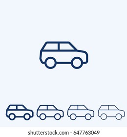 Sport Utility Vehicle SUV Vector, line icon