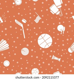 Sport - Vector background (seamless pattern) of silhouettes type of sports for graphic design