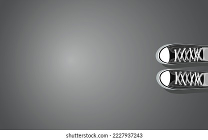 Sport vector black shoes on black background. Great element for your background design .
