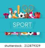 sport vector centet illustration on blue background. Flat concept