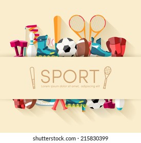 sport vector centet illustration on blue background. Flat concept