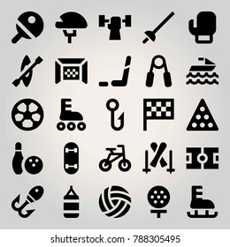 Sport vector icon set. fencing, gate, jet ski and football