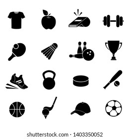 Sport vector icon set isolated on white background. 