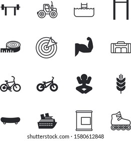 sport vector icon set such as: centimeter, type, biceps, fist, relax, cool, market, focus, decoration, shopping, entertainment, weightlifting, idea, bottle, calorie, hand, supplement, pool