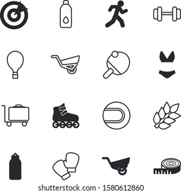 sport vector icon set such as: sky, arrow, emblem, tournament, fighter, recreational, farming, marathon, rollers, sipper, aerostat, bread, objective, balloon, lifting, banner, boxer, childhood