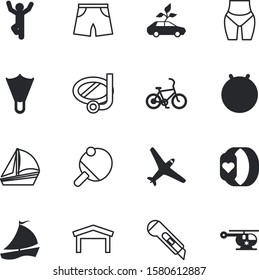 sport vector icon set such as: civil, beautiful, paddle, plug, pair, sit, pilates, shorts, fitball, automobile, building, bicycle, cycle, focus, workplace, delivering, app, turbine, weight, eco