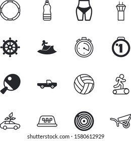 sport vector icon set such as: match, idea, pickup, taxi, sea, surf, bike, countdown, hybrid, analogue, tourism, San Francisco, environmental, victory, ribbon, web, battery, different, volley