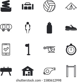 sport vector icon set such as: warning, pretty, marquee, holdall, green, rescue, shoes, tourism, gymnasium, rings, minute, duffle, fat, delivery, measurement, loss, skating, analogue, commercial