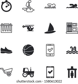 sport vector icon set such as: fashion, character, shoe, cart, sneakers, voltage, surfing, game, leisure, tennis, portable, agribusiness, pictogram, jet, alkaline, baggage, clock, refill, shoes