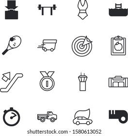sport vector icon set such as: bra, gym, motor, free, go, court, walkway, pollution, down, new, architecture, end, types, step, scene, trophy, board, iron, modern, dartboard, dumbell, floor, carry