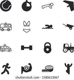 sport vector icon set such as: mobile, industry, character, bodybuilder, pool, tool, match, hang-glider, bathing, fly, analogue, glasses, meter, measuring, red, poster, empty, types, construction