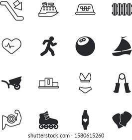 Sport Vector Icon Set Such As: Driver, Hanging, Line, Tourism, Hard, Different, Ceremony, Fresh, Sprint, Life, First, Gadget, Growth, One, Beating, Beauty, Passenger, Medicine, Protection, Car, Types