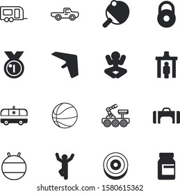 sport vector icon set such as: light, check, aiming, duffel, hang-glider, 1st, auto, hang, games, pickup, caravan, fly, set, diet, scanner, art, ping-pong, leader, camping, isometric, doctor