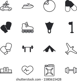 sport vector icon set such as: modern, airliner, electrocardiogram, front, rollerblades, eco, dome, nautical, golf, roller, shelter, tablet, trophy, journey, airline, conservation, alternative, tank