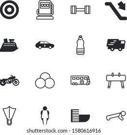 sport vector icon set such as: escalator, pump, slim, worker, journey, walkway, go, escalation, gymnastics, pills, deliver, pool, ship, step, losing, sell, aim, focus, charge, strategy, petrol