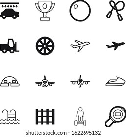 sport vector icon set such as: fitball, holiday, healthy, fork, industrial, wing, magnifying, bike, container, lake, ski, delivery, smart, extreme, bouncy, rope, gyroscooter, shower, victory, aerobic