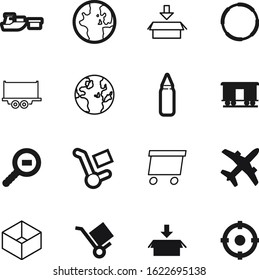 sport vector icon set such as: railroad, heavy, front, dart, aircraft, pictogram, wheel, lines, boat, containers, mail, training, aeroplane, linear, competition, commercial, case, magnifier, boxer