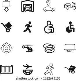 sport vector icon set such as: garden, hula, service, game, estate, market, pack, industrial, front, baggage, back, isometric, red, helicopter, motor, wheelbarrow, building, pictogram, work, house