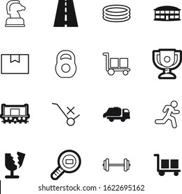 sport vector icon set such as: inflatable, journey, recycling, search, open, competition, education, icons, grey, lines, truck, award, order, shadow, dumbell, road, deliver, logo, paper, iron, piece