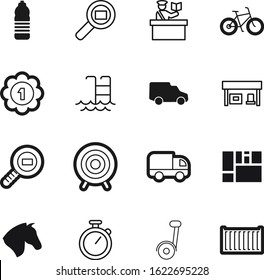 sport vector icon set such as: lorry, bottle, cycle, natural, balance, find, job, big, petrol, officer, packaging, check, head, award, swimming, animal, refueling, ladder, engineering, measurement