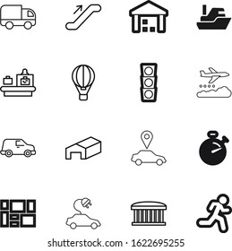 sport vector icon set such as: accurate, electricity, green, regulation, bus, equipment, trade, eco, aeroplane, stopwatch, run, chronometer, clock, ballooning, passage, second, market, airship