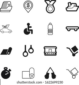 sport vector icon set such as: fight, disable, skate, marker, person, outline, deliver, bottles, grey, hybrid, wheelchair, award, gymnastics, countdown, sea, wheelbarrow, old, time, move, sports