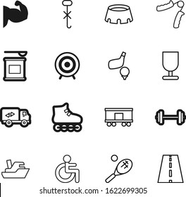 sport vector icon set such as: flag, metal, court, tennis, wheelchair, dumbell, handicap, road, cardboard, gainer, activity, skates, clinic, hospital, van, outdoor, player, golfing, handle